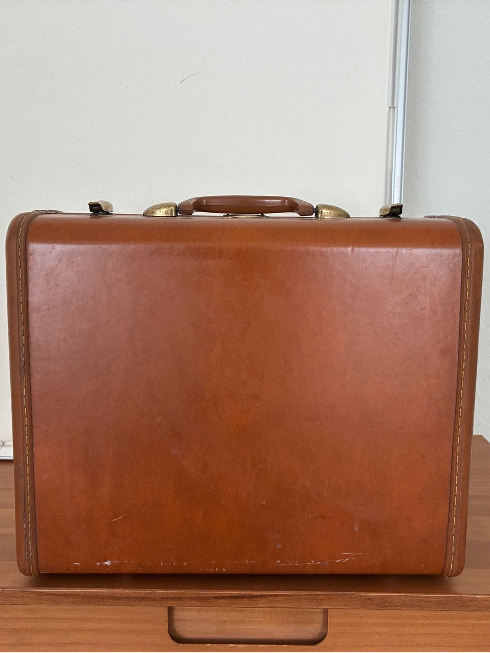 Vintage Samsonite Brown Leather Briefcase Travel Case